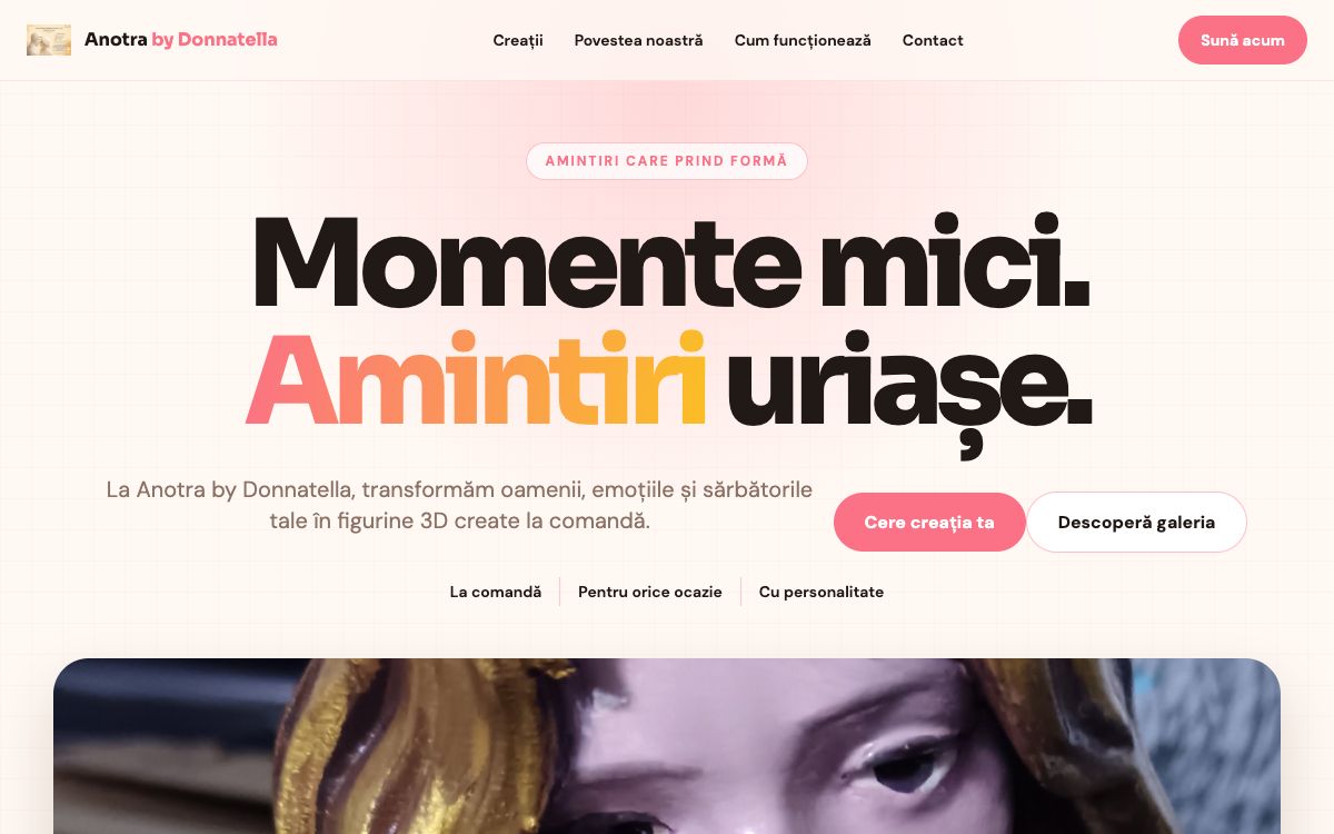 Site de prezentare Anotra by Donnatella — Atelier fashion, creat cu SiteOmat